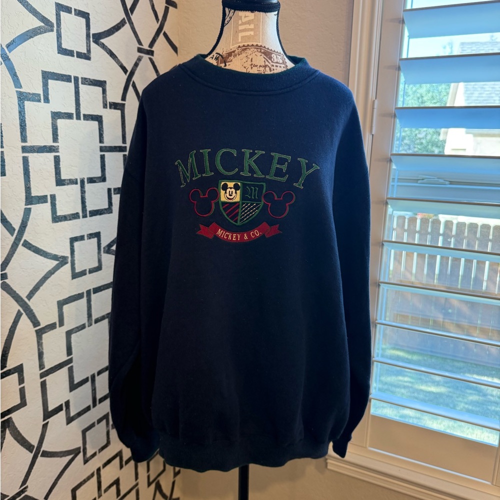 Disney Mickey Navy Crewneck Sweater vintage unisex